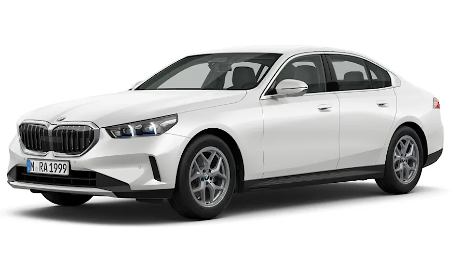 BMW 5er in weis auf weis.
